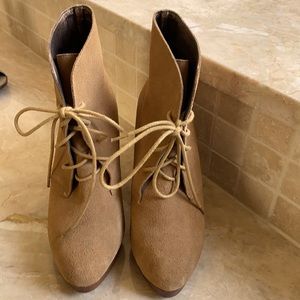 Super sexy suede wedge.Ankle bootie.